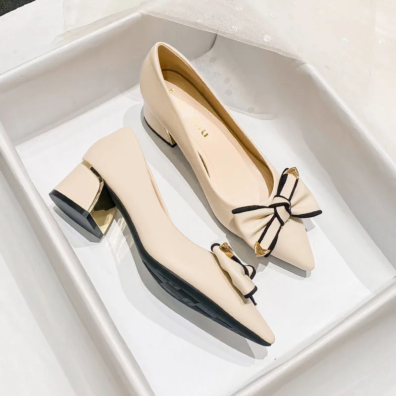 Women's stretchy stiletto heel pumps for easy on and offWomen Fashion Pointed Toe Chunky Heel Pumps Women's stretchy stiletto heel pumps for easy on and offWomen Fashion Pointed Toe Chunky Heel Pumps