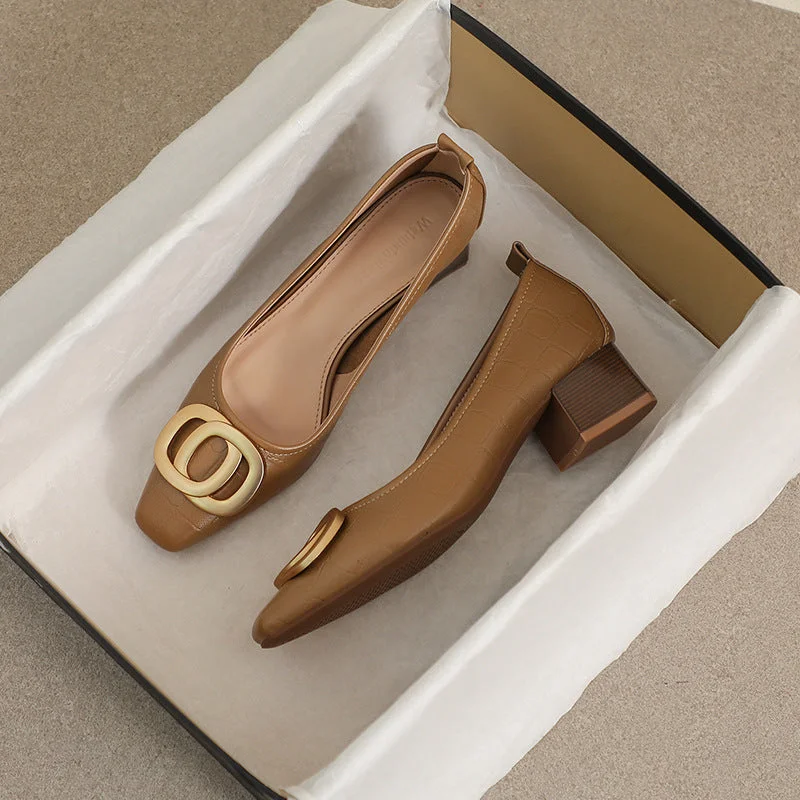 Women's padded - insole stiletto heel pumps for added comfortWomen Retro Casual Soft Chunky Heeled Pumps Women's padded - insole stiletto heel pumps for added comfortWomen Retro Casual Soft Chunky Heeled Pumps