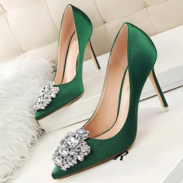 Women's forest green stiletto heel pumps for a nature - inspired lookWomen Pumps Crystal High Heels Shoes Spring Women Shoes Fashion Pointed Toe High Heels Wedding Shoes Women's forest green stiletto heel pumps for a nature - inspired lookWomen Pumps Crystal High Heels Shoes Spring Women Shoes Fashion Pointed Toe High Heels Wedding Shoes