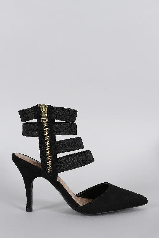 Women's water - resistant stiletto heel pumps for unexpected situationsQupid Suede Strappy Cuff Pointy Toe Pump Women's water - resistant stiletto heel pumps for unexpected situationsQupid Suede Strappy Cuff Pointy Toe Pump