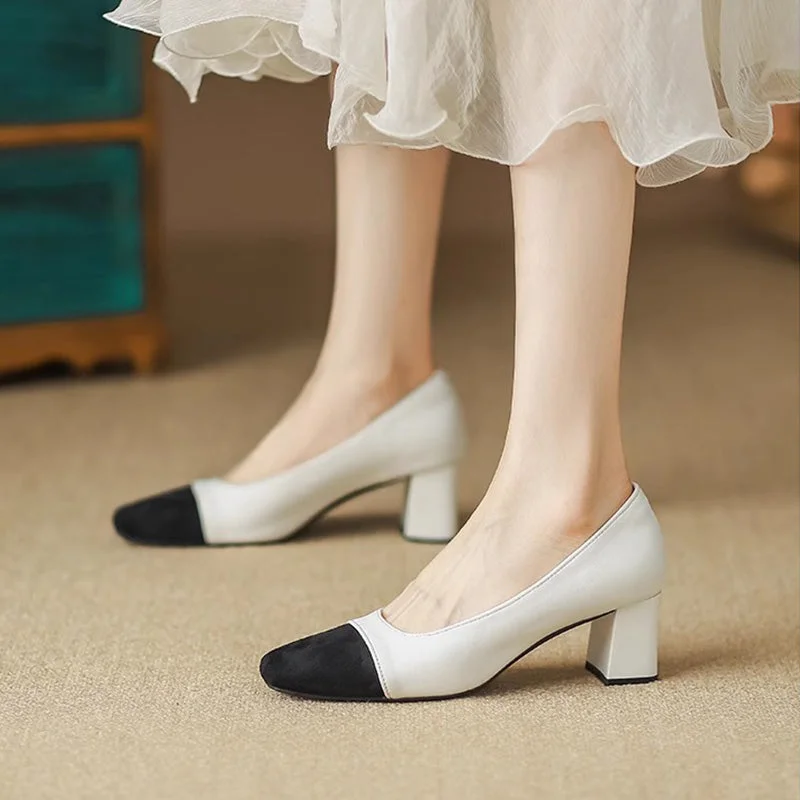 Women's pointed - toe slingback stiletto heel pumps in a peep - toe designWomen Fashion Minimalist Mid Heel Dress Pumps Women's pointed - toe slingback stiletto heel pumps in a peep - toe designWomen Fashion Minimalist Mid Heel Dress Pumps