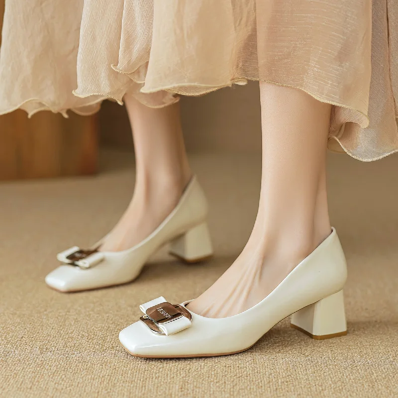 Women's cork - sole stiletto heel pumps for a natural touchWomen Stylish Fashion Chunky Heel Pumps Women's cork - sole stiletto heel pumps for a natural touchWomen Stylish Fashion Chunky Heel Pumps