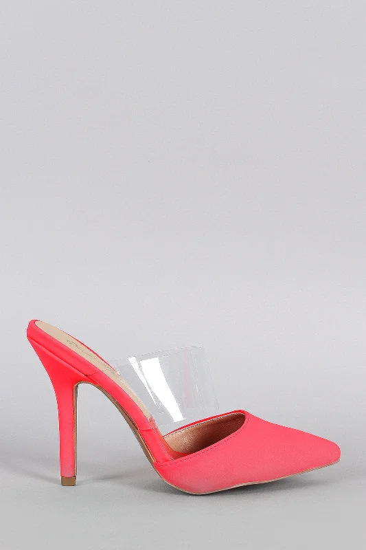 Women's velvet - covered stiletto heel pumps for a luxurious lookQupid Neon Lucite Pointy Toe Pump Women's velvet - covered stiletto heel pumps for a luxurious lookQupid Neon Lucite Pointy Toe Pump