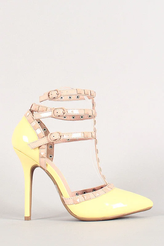 Women's padded - insole stiletto heel pumps for added comfortWild Diva Pastel Patent T-Strap Pump Women's padded - insole stiletto heel pumps for added comfortWild Diva Pastel Patent T-Strap Pump