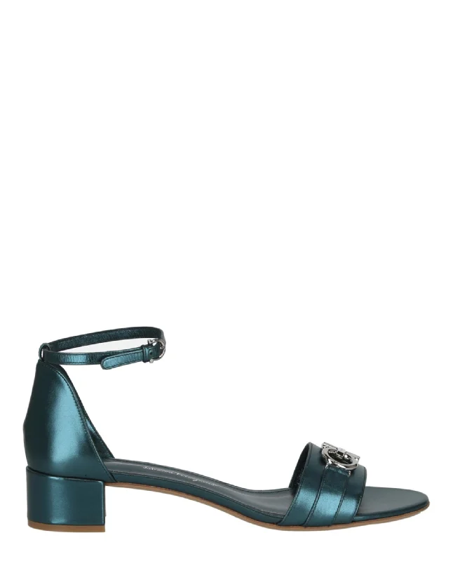 Women's ankle - strap stiletto heel pumps with a cut - out detailComo Metallic Leather Heel Sandals Women's ankle - strap stiletto heel pumps with a cut - out detailComo Metallic Leather Heel Sandals
