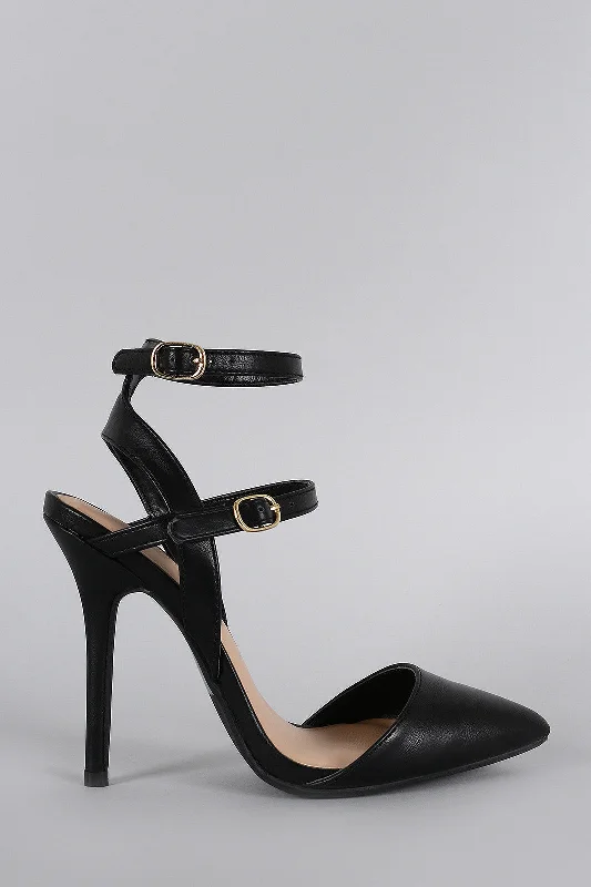 Women's hypoallergenic stiletto heel pumps for sensitive skinWild Diva Lounge Double Ankle Strap Pointy Toe Pump Women's hypoallergenic stiletto heel pumps for sensitive skinWild Diva Lounge Double Ankle Strap Pointy Toe Pump