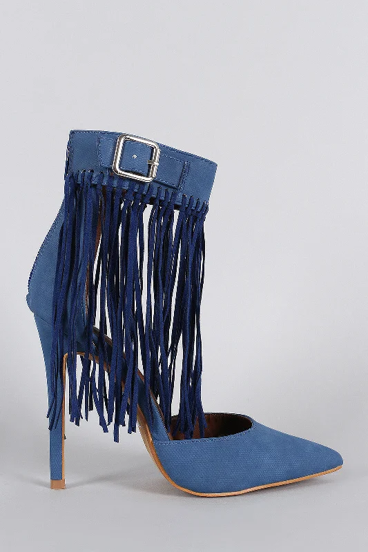 Women's wedding stiletto heel pumps with a pearl - encrusted strapShoe Republic LA Knotted Fringe Cuff Pointy Toe Pump Women's wedding stiletto heel pumps with a pearl - encrusted strapShoe Republic LA Knotted Fringe Cuff Pointy Toe Pump