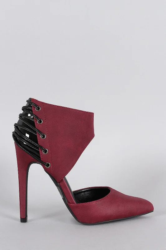 Women's red - carpet stiletto heel pumps for a glamorous eventQupid Strappy Ankle Cuff Pump Women's red - carpet stiletto heel pumps for a glamorous eventQupid Strappy Ankle Cuff Pump