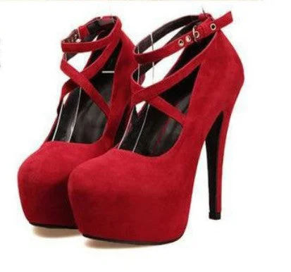 Women's non - slip stiletto heel pumps for safety on slippery floorsWoman Pumps Cross-tied Ankle Strap Wedding Party Shoes Platform Fashion Women Shoes High Heels Suede ladies shoes Women's non - slip stiletto heel pumps for safety on slippery floorsWoman Pumps Cross-tied Ankle Strap Wedding Party Shoes Platform Fashion Women Shoes High Heels Suede ladies shoes