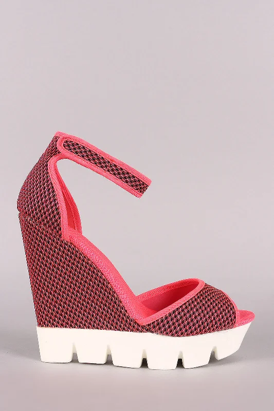 Women's adjustable - strap stiletto heel pumps for a customizable fitBamboo Neon Mesh Lug Sole Platform Wedge Women's adjustable - strap stiletto heel pumps for a customizable fitBamboo Neon Mesh Lug Sole Platform Wedge