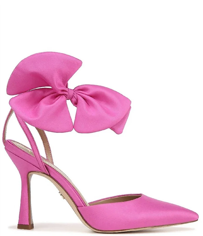Women's breathable stiletto heel pumps for warm weatherHalie In Dahlia Satin