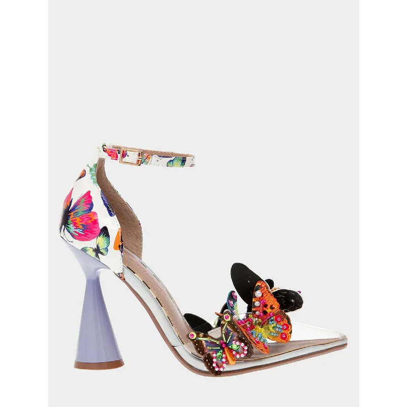 Women's microfiber stiletto heel pumps with moisture - wicking propertiesGidelle White Multi Women's microfiber stiletto heel pumps with moisture - wicking propertiesGidelle White Multi