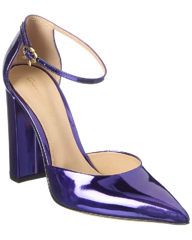 Women's lavender stiletto heel pumps for a delicate styleGianvito Rossi Piper Anklet 100 Leather Pump Women's lavender stiletto heel pumps for a delicate styleGianvito Rossi Piper Anklet 100 Leather Pump