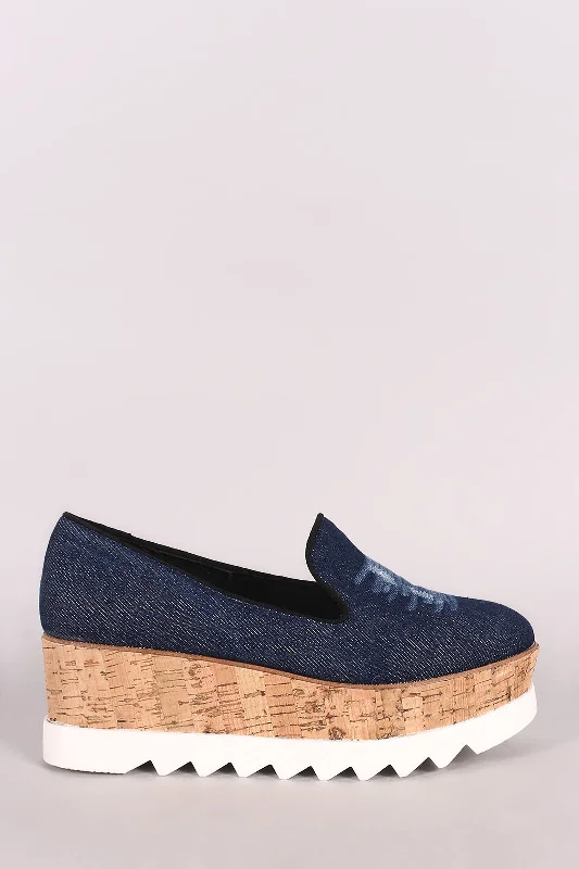 Women's business meeting stiletto heel pumps with a professional lookBamboo Distressed Denim Lug Sole Loafer Platform Wedge Women's business meeting stiletto heel pumps with a professional lookBamboo Distressed Denim Lug Sole Loafer Platform Wedge