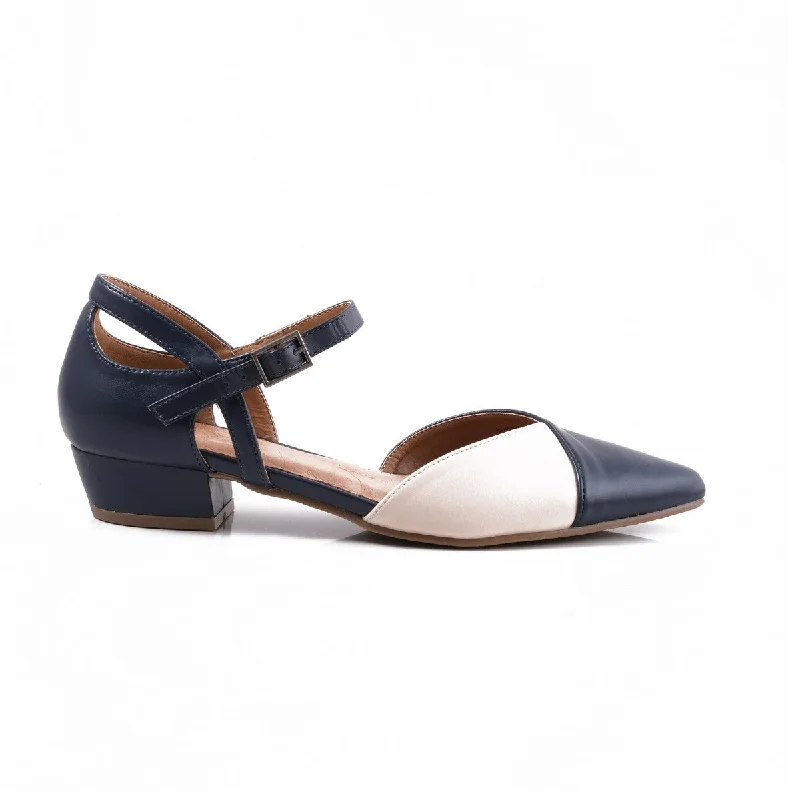 Women's water - resistant stiletto heel pumps for unexpected situationsFlone Abbey Navy/Beige Women's water - resistant stiletto heel pumps for unexpected situationsFlone Abbey Navy/Beige