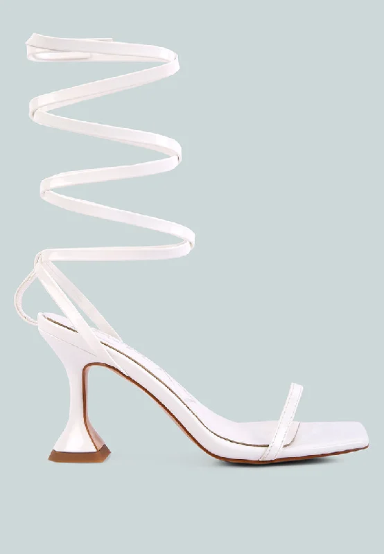 Women's platform stiletto heel pumps with a chunky solelewk strappy tie up spool heel sandals Women's platform stiletto heel pumps with a chunky solelewk strappy tie up spool heel sandals