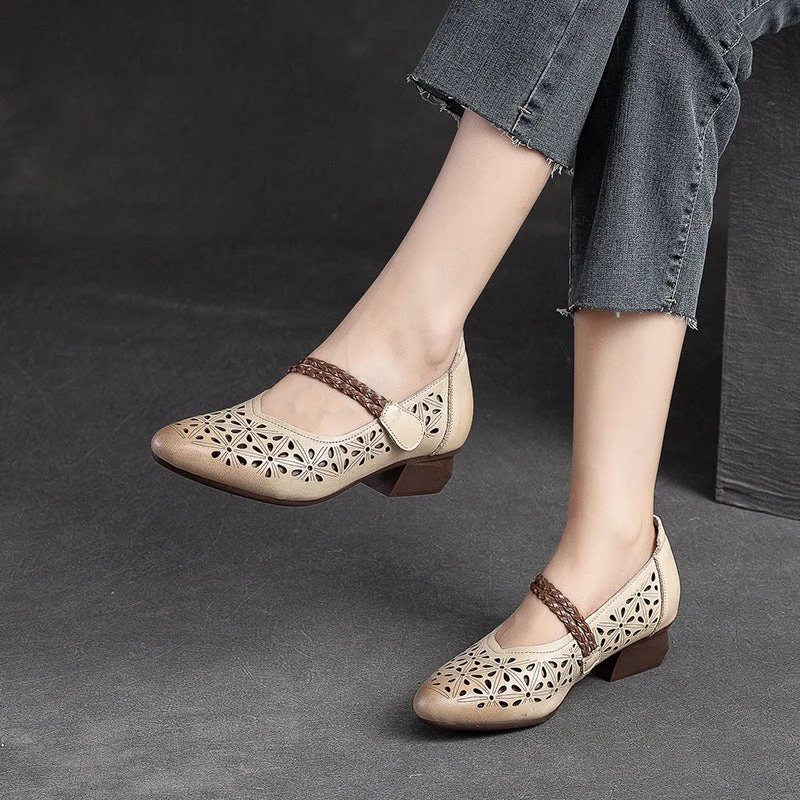 Women's charcoal gray stiletto heel pumps for a neutral yet stylish optionWomen Summer Hollow Leather Retro Chunky Pumps Women's charcoal gray stiletto heel pumps for a neutral yet stylish optionWomen Summer Hollow Leather Retro Chunky Pumps