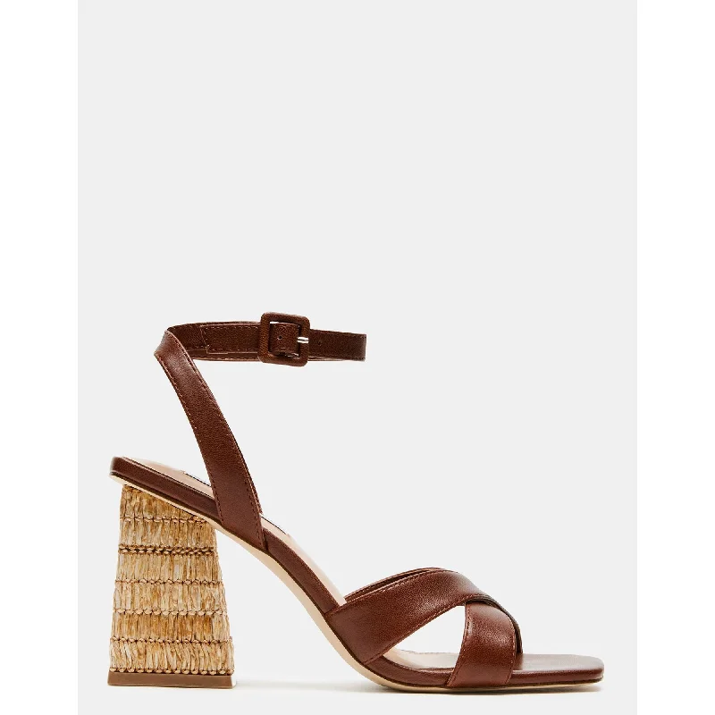 Women's tassel - adorned stiletto heel pumps for a bohemian touchRenley Brown Leather Women's tassel - adorned stiletto heel pumps for a bohemian touchRenley Brown Leather