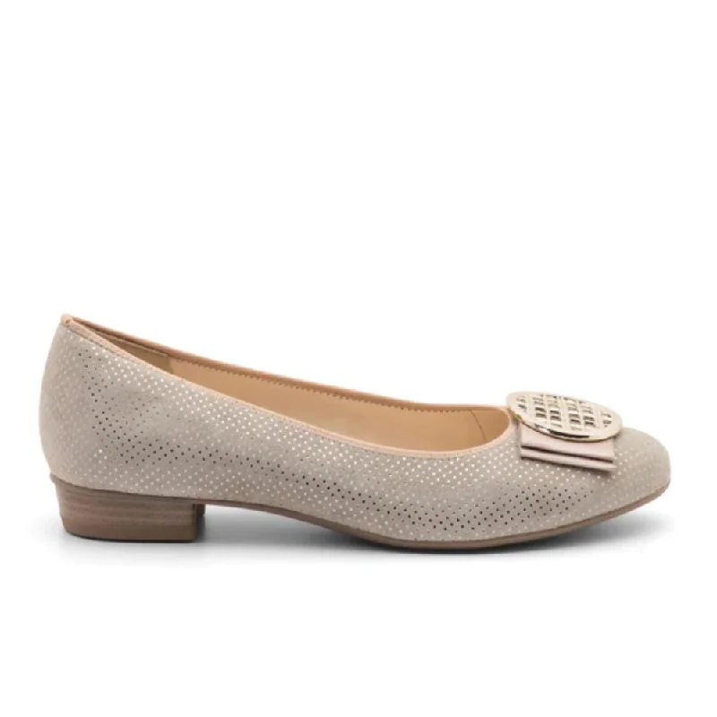 Women's Premium Leather Tassel Loafers in Dark Brown for a Classic Office LookAra Women's Bambi - Sand Pin Dot Women's Premium Leather Tassel Loafers in Dark Brown for a Classic Office LookAra Women's Bambi - Sand Pin Dot