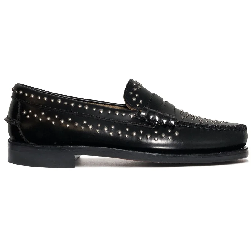 Sustainable Women's Recycled Material Loafers in Gray for Eco - Conscious ShoppersDan Studs Woman - Black Sustainable Women's Recycled Material Loafers in Gray for Eco - Conscious ShoppersDan Studs Woman - Black
