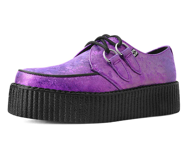 Plus Size Women's Wide - Fit Oxfords with Double Stitching in Black for DurabilityPurple Metallic Blossom Creeper from TUK Plus Size Women's Wide - Fit Oxfords with Double Stitching in Black for DurabilityPurple Metallic Blossom Creeper from TUK