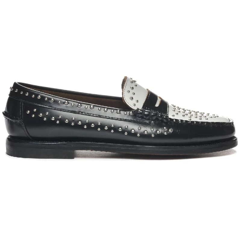 Women's Bow - Embellished Loafers in Red for a Feminine TouchDan Studs Woman - Black & White Women's Bow - Embellished Loafers in Red for a Feminine TouchDan Studs Woman - Black & White