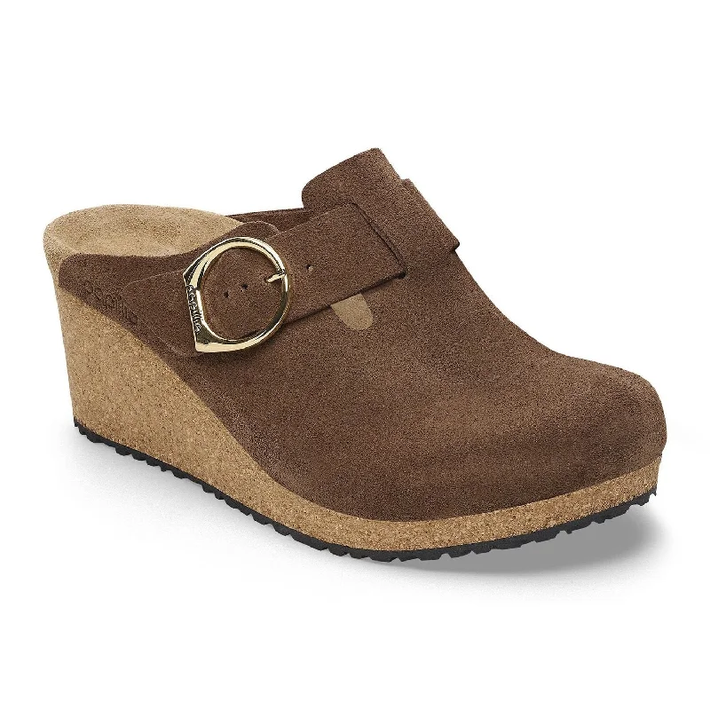 Adjustable Strap Women's Loafers in Tan for a Custom FitFanny Suede - Dark Teal