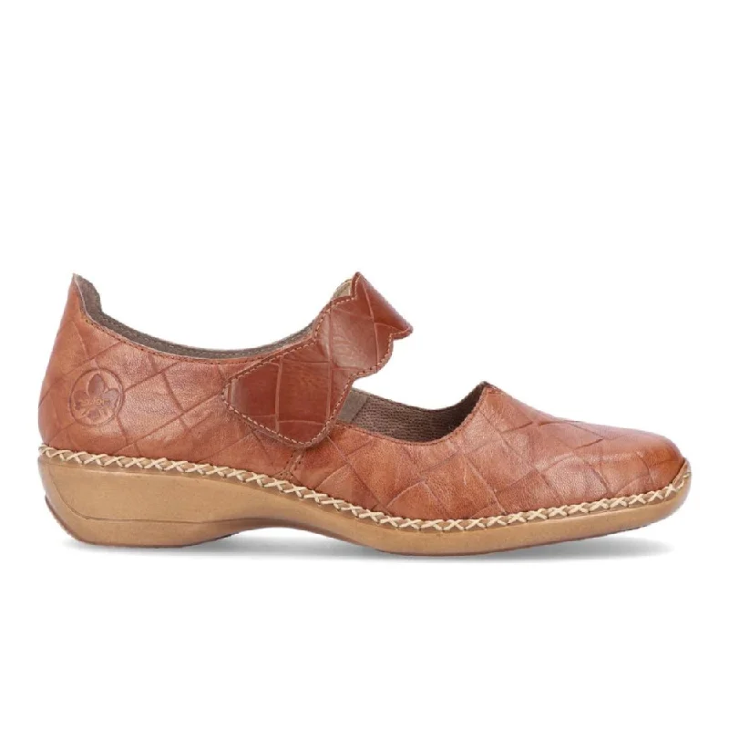 Women's Metallic Foil - Finish Loafers in Gold for a Glamorous Night OutRieker Women's Doris 41398-22 - Cuoio Women's Metallic Foil - Finish Loafers in Gold for a Glamorous Night OutRieker Women's Doris 41398-22 - Cuoio