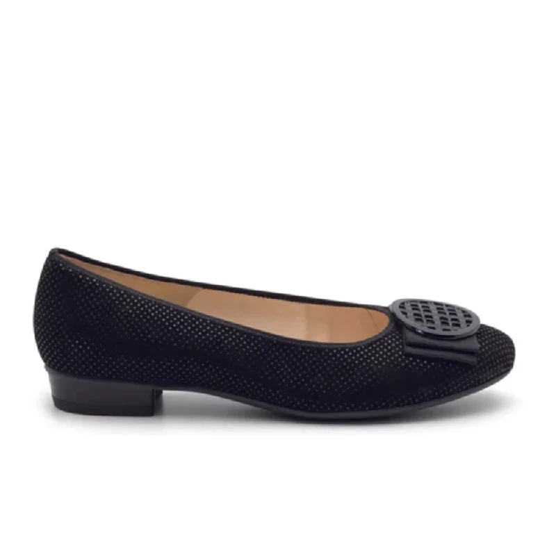 Slip - Resistant Women's Rubber - Sole Loafers in Navy for Wet ConditionsAra Women's Bambi - Black Pin Dot Slip - Resistant Women's Rubber - Sole Loafers in Navy for Wet ConditionsAra Women's Bambi - Black Pin Dot