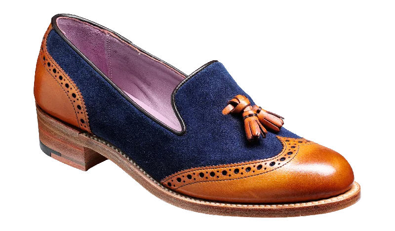 Lightweight Women's Mesh - Paneled Loafers in White for BreathabilityAmber - Cedar Calf / Blue Suede Lightweight Women's Mesh - Paneled Loafers in White for BreathabilityAmber - Cedar Calf / Blue Suede