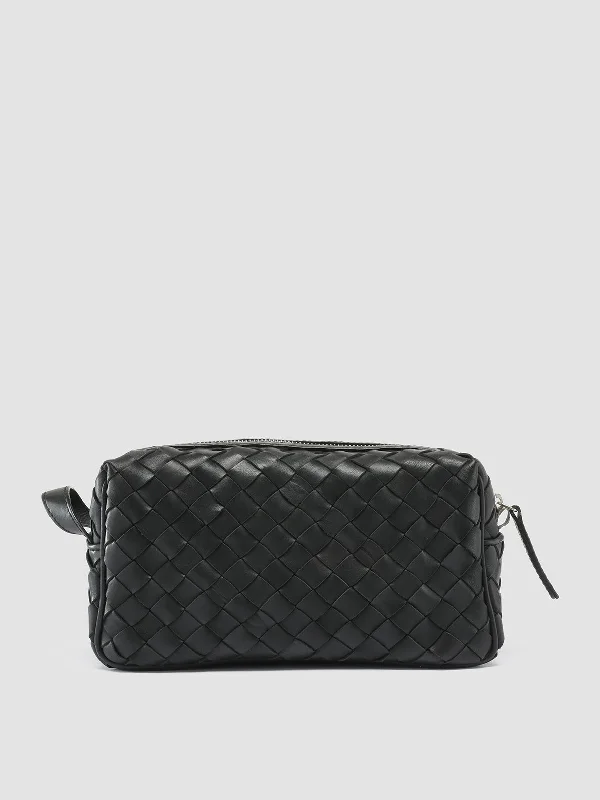 Plus Size Women's Wide - Fit Penny Loafers in Black for All - Day ComfortARMOR 014 - Black Woven Leather Pouch Plus Size Women's Wide - Fit Penny Loafers in Black for All - Day ComfortARMOR 014 - Black Woven Leather Pouch