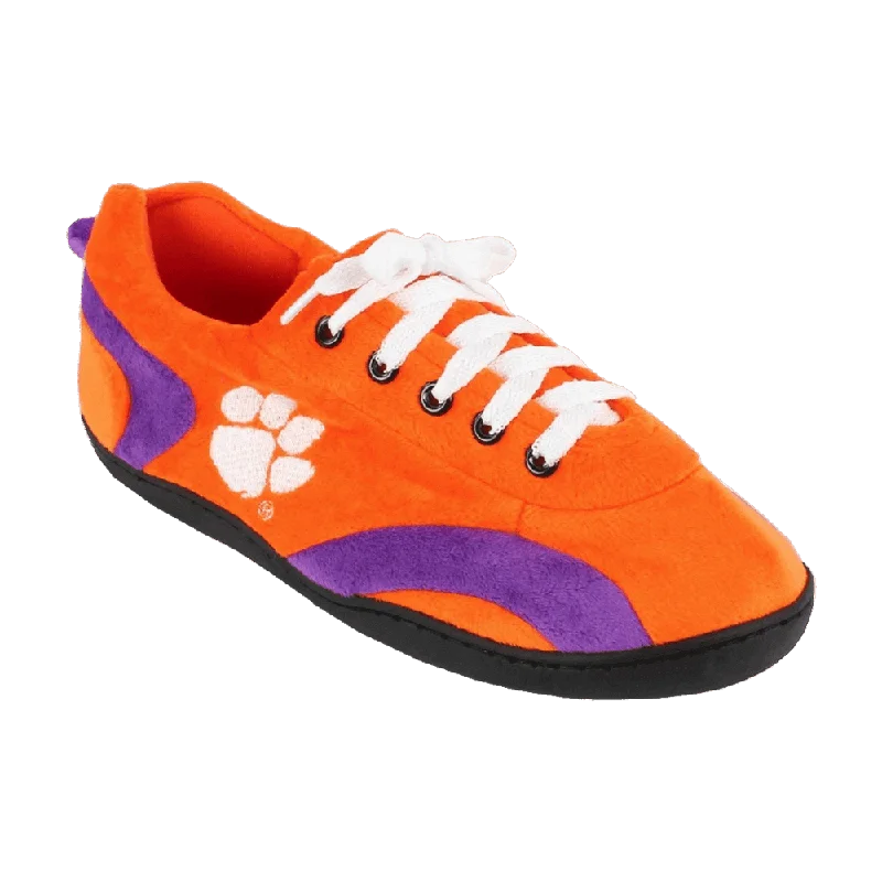 Women's Moccasin - Style Slippers with Fringe Detail in Brown for a Rustic LookClemson Tigers All Around Women's Moccasin - Style Slippers with Fringe Detail in Brown for a Rustic LookClemson Tigers All Around