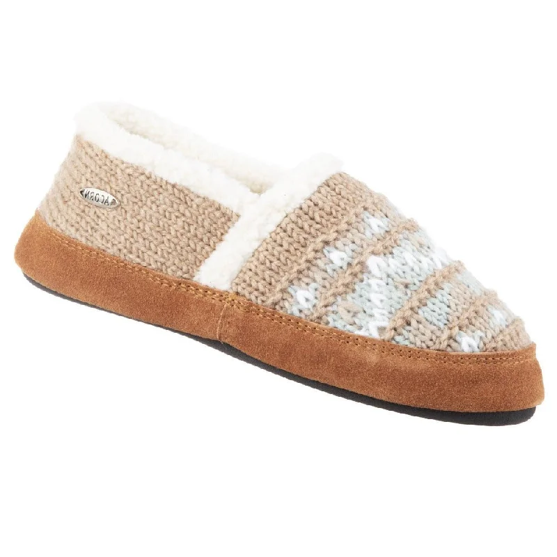 Anti - Bacterial Women's Slippers with a Breathable Mesh Lining in White for HygieneWomen's Acorn® Nordic Moc Slipper with Indoor/Outdoor Sole Anti - Bacterial Women's Slippers with a Breathable Mesh Lining in White for HygieneWomen's Acorn® Nordic Moc Slipper with Indoor/Outdoor Sole
