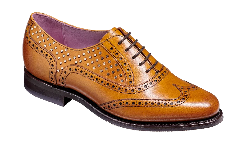 Women's Memory Foam Insole Oxfords in Pink for All - Day ComfortFreya - Cedar Calf / Studs Women's Memory Foam Insole Oxfords in Pink for All - Day ComfortFreya - Cedar Calf / Studs