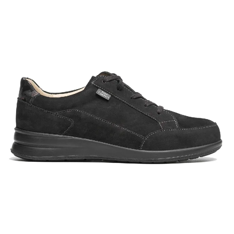 Women's Soft Suede Oxfords with Metal Eyelets in Burgundy for a Sophisticated TouchFinn Comfort Women's Prato Black/Bordo Nubuck Women's Soft Suede Oxfords with Metal Eyelets in Burgundy for a Sophisticated TouchFinn Comfort Women's Prato Black/Bordo Nubuck