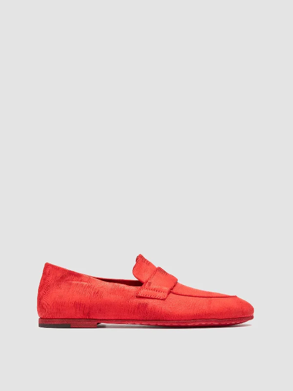 Women's Embroidered Floral Pattern Loafers in Beige for a Spring - Inspired OutfitBLAIR DD 001 - Red Leather Penny Loafers Women's Embroidered Floral Pattern Loafers in Beige for a Spring - Inspired OutfitBLAIR DD 001 - Red Leather Penny Loafers