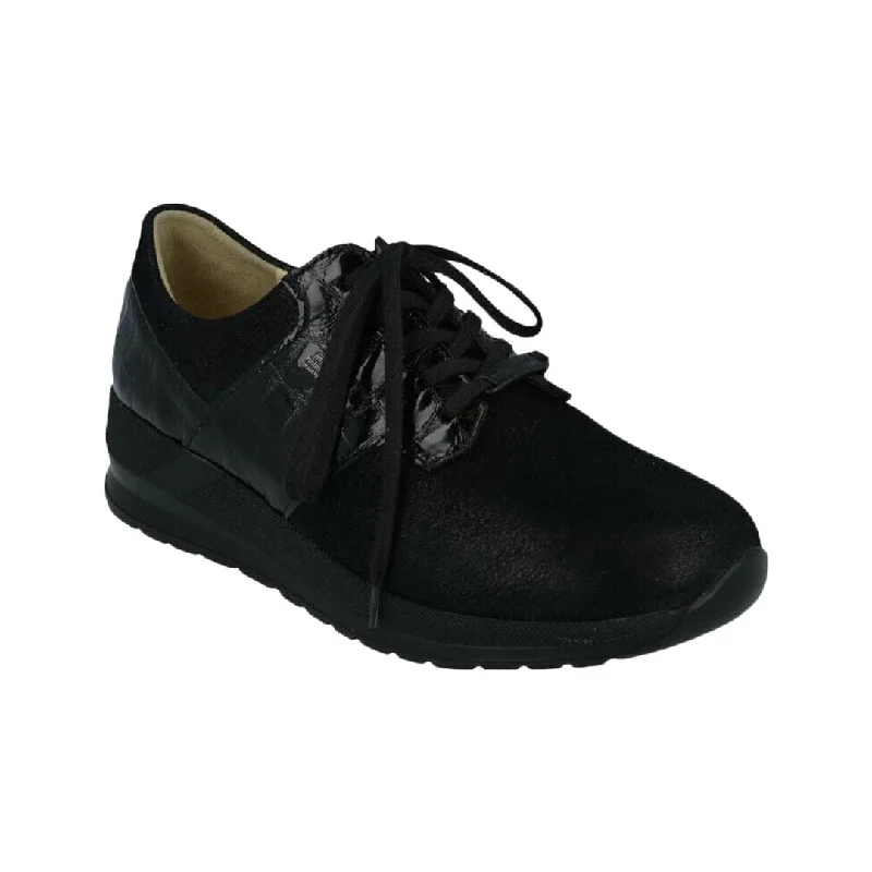 Non - Slip Rubber Sole Women's Oxfords in Navy for Wet and Slippery ConditionsFinn Comfort Women's Caino - Black Stretch/Croc Leather Non - Slip Rubber Sole Women's Oxfords in Navy for Wet and Slippery ConditionsFinn Comfort Women's Caino - Black Stretch/Croc Leather