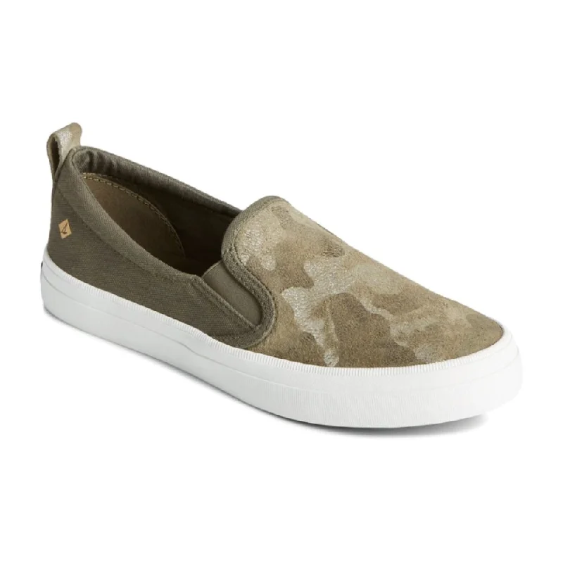 Women's Tassel - Trimmed Loafers with a Low Heel in Olive Green for a Trendy TwistSperry Women's Crest Twin Gore Camo - Olive Women's Tassel - Trimmed Loafers with a Low Heel in Olive Green for a Trendy TwistSperry Women's Crest Twin Gore Camo - Olive