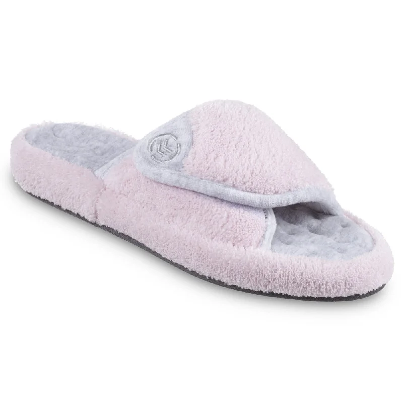 Women's Slippers with a Built - in Heel in Black for a Slightly Elevated LookWomen’s Microterry Spa Slide Slippers Women's Slippers with a Built - in Heel in Black for a Slightly Elevated LookWomen’s Microterry Spa Slide Slippers