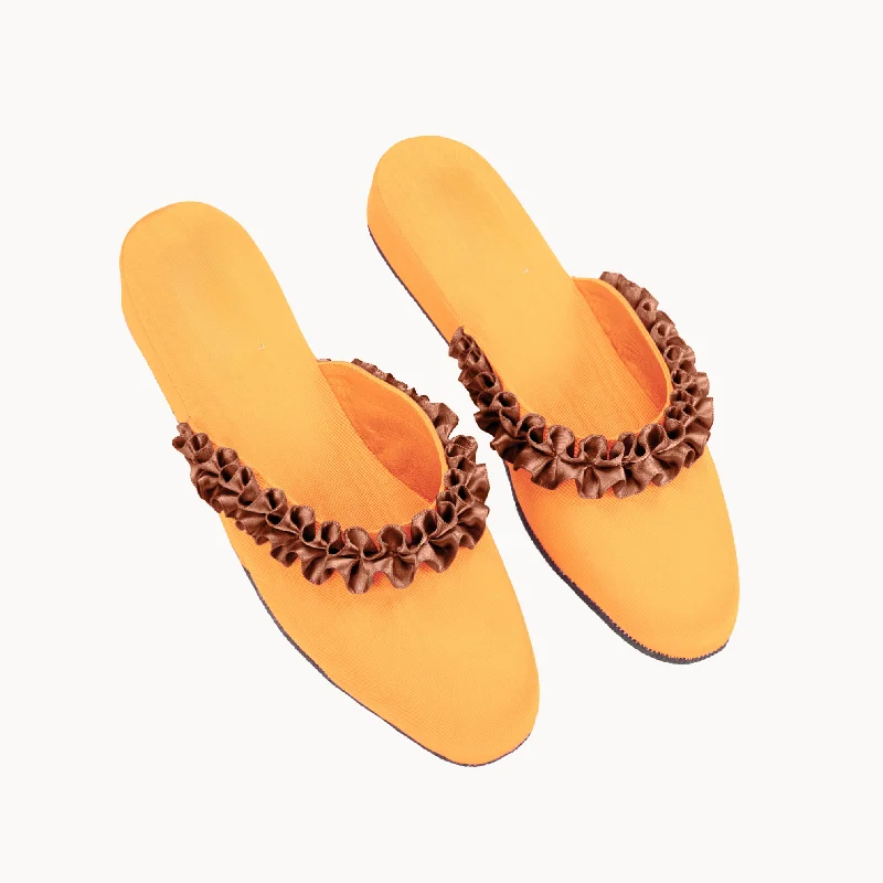 Memory Foam Women's Slippers with a Slip - On Design in Navy for Easy WearCourtyard Orange Slippers Memory Foam Women's Slippers with a Slip - On Design in Navy for Easy WearCourtyard Orange Slippers
