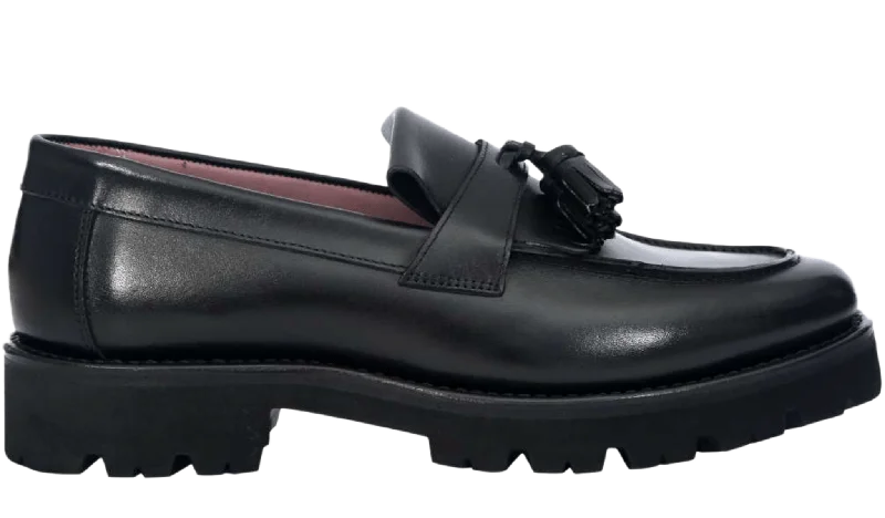 Shock - Absorbing Women's Loafers in Gray for Active LifestylesTia - Black Calf