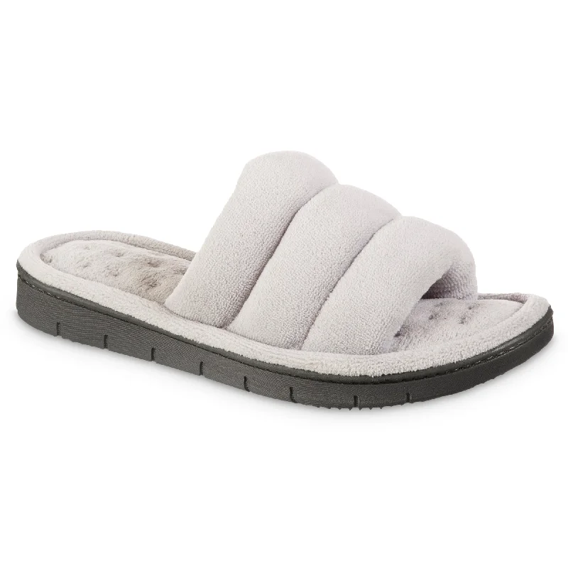 Women's Knitted Cable Pattern Slippers with a Non - Slip Sole in Cream for Indoor ComfortWomen's Microterry Aster Slide with Enhanced Heel Cushion Women's Knitted Cable Pattern Slippers with a Non - Slip Sole in Cream for Indoor ComfortWomen's Microterry Aster Slide with Enhanced Heel Cushion
