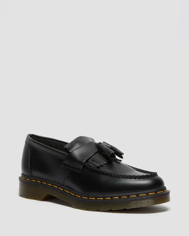 Women's Tassel - Trimmed Loafers with a Low Heel in Olive Green for a Trendy TwistAdrian Yellow Stitch Smooth Leather Loafers Women's Tassel - Trimmed Loafers with a Low Heel in Olive Green for a Trendy TwistAdrian Yellow Stitch Smooth Leather Loafers