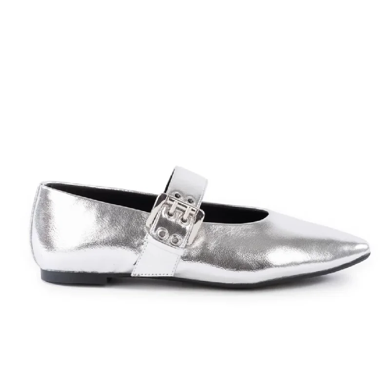 Waterproof Women's Oxfords in Black for Rainy DaysSpinning Around Flat in Silver from BC Footwear Waterproof Women's Oxfords in Black for Rainy DaysSpinning Around Flat in Silver from BC Footwear