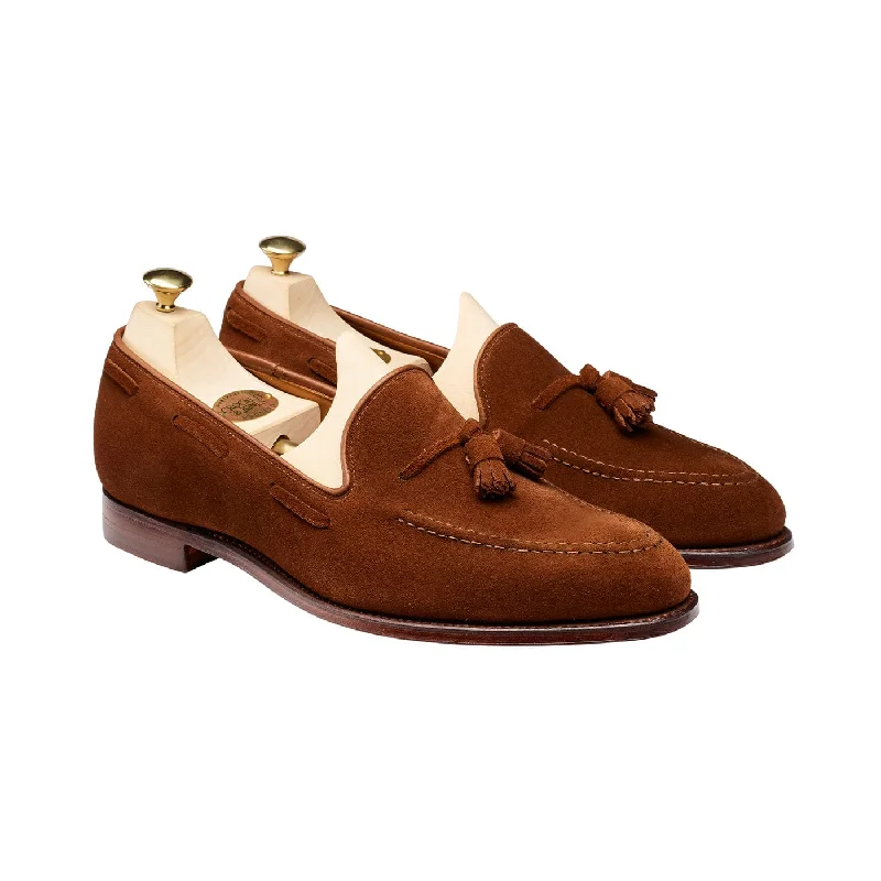 Women's Metallic Foil - Finish Loafers in Gold for a Glamorous Night OutCarly Polo Brown Calf Suede Women's Metallic Foil - Finish Loafers in Gold for a Glamorous Night OutCarly Polo Brown Calf Suede