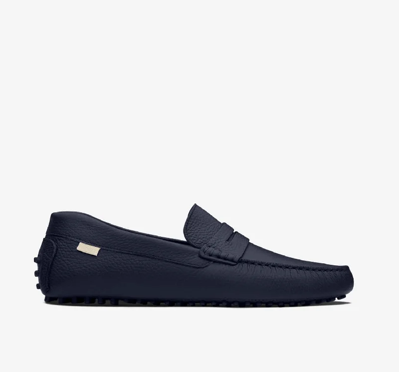 Women's Tassel - Trimmed Loafers with a Low Heel in Olive Green for a Trendy TwistDriver | Navy Pebbled Women's Tassel - Trimmed Loafers with a Low Heel in Olive Green for a Trendy TwistDriver | Navy Pebbled
