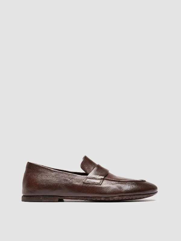 Women's Metallic Foil - Finish Loafers in Gold for a Glamorous Night OutBLAIR DD 001 - Brown Leather Penny Loafers Women's Metallic Foil - Finish Loafers in Gold for a Glamorous Night OutBLAIR DD 001 - Brown Leather Penny Loafers
