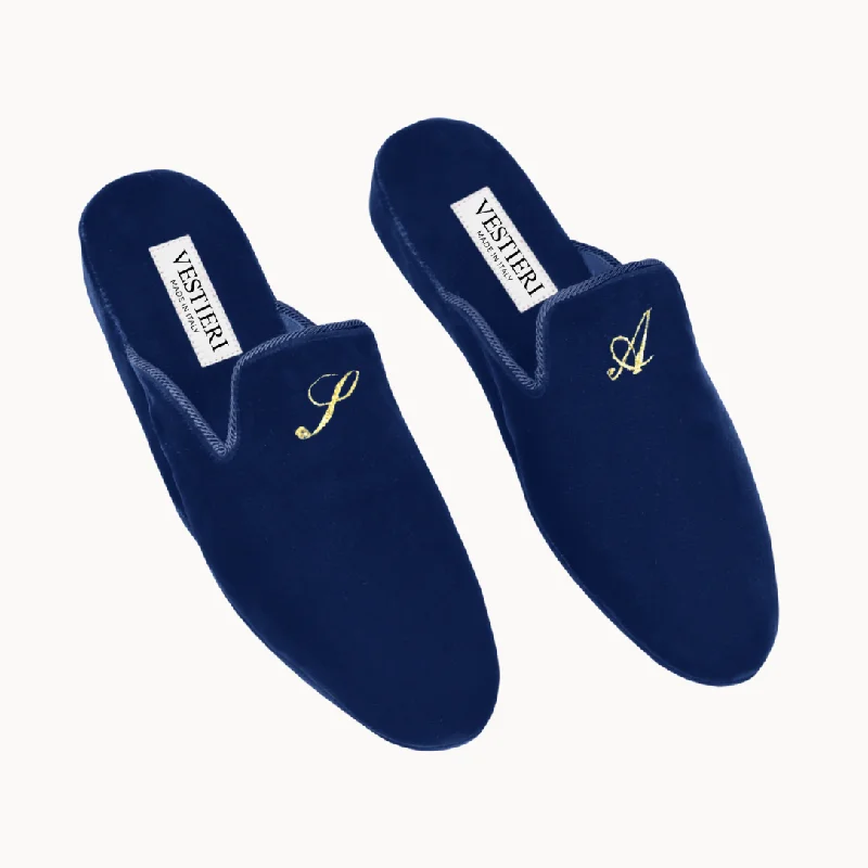 Vegan Leather Women's Slippers with a Padded Insole in Tan for a Cruelty - Free OptionFarnese Blue Slippers Vegan Leather Women's Slippers with a Padded Insole in Tan for a Cruelty - Free OptionFarnese Blue Slippers