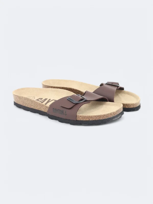 Women's Slippers with a Built - in Heel in Black for a Slightly Elevated Look Women's Plain Slippers,Dark Brown Women's Slippers with a Built - in Heel in Black for a Slightly Elevated Look Women's Plain Slippers,Dark Brown