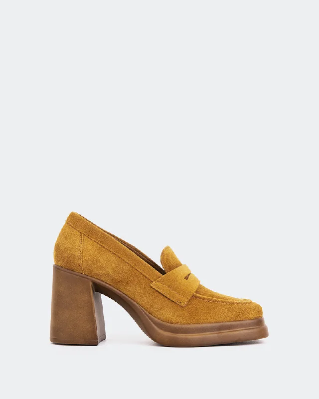 Women's Fur - Lined Loafers in Tan for a Cozy Winter Option Mantova Cognac Suede